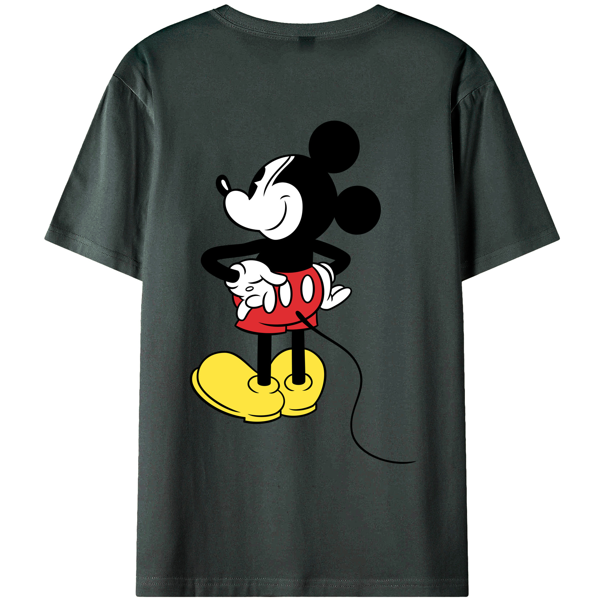 （画像用） ミッキーマウス Mickey Mouse 綿100％ メンズ半袖Tシャツ（バックプリント） 通気性